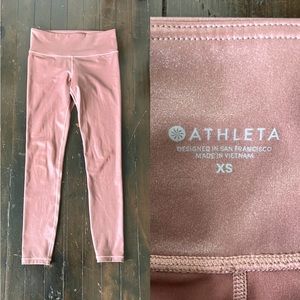 Athleta Shiny Mauve Yoga Leggings Size XS